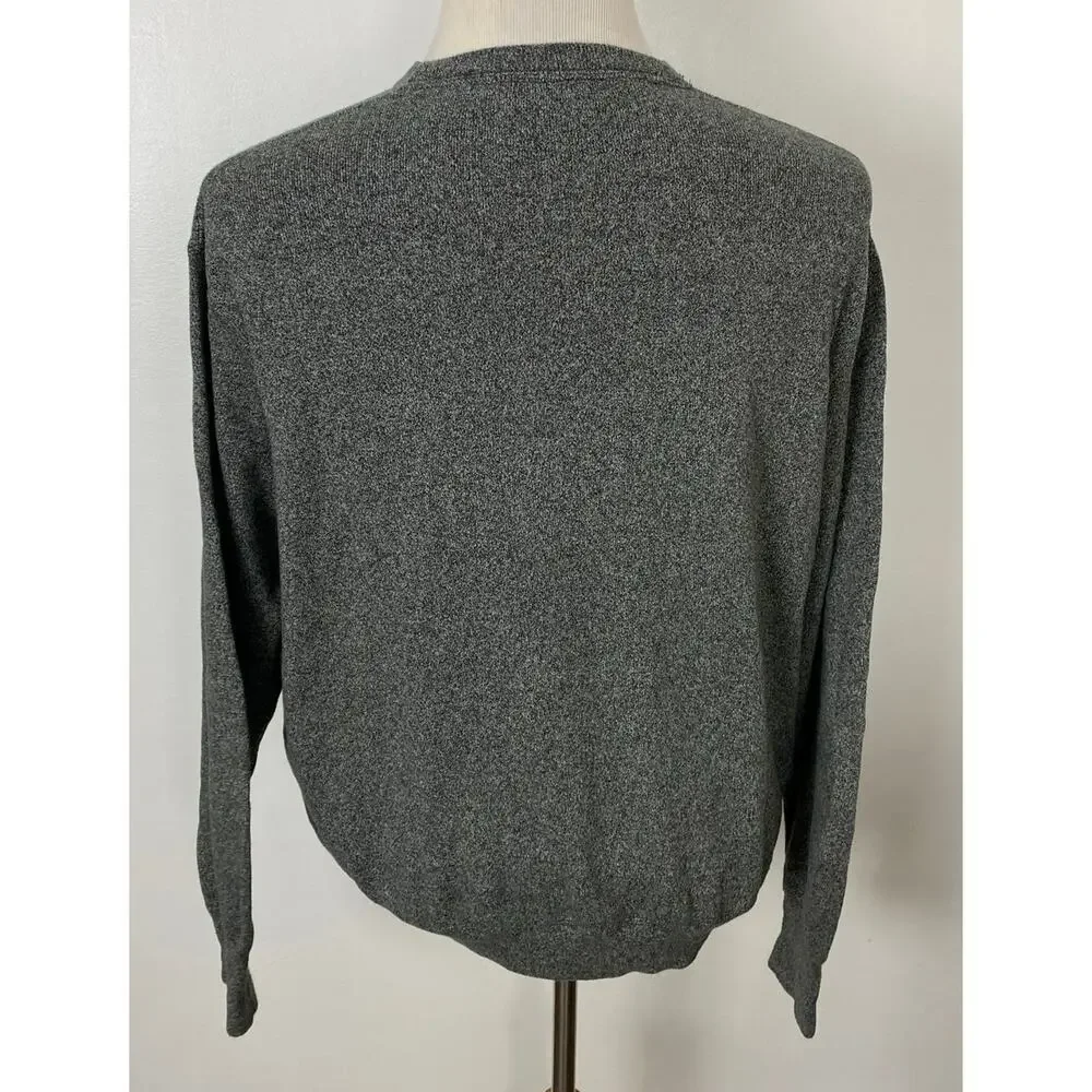 Men Polo Ralph Lauren cotton heather grey crewneck pullover sweater, XL